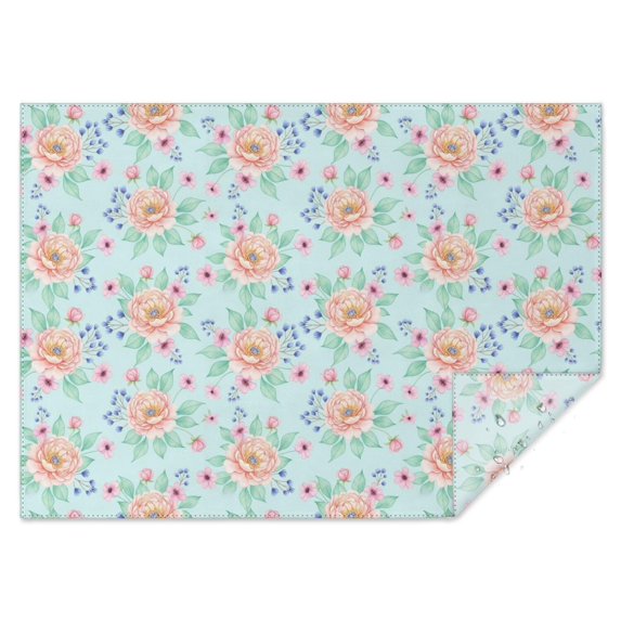 Pioneer Flower Floral Print Pattern Rectangle Tablecloth 60"x84", Waterproof Polyester Table Cloth, Wipeable Spillproof for Dining Camping Indoor Outdoor