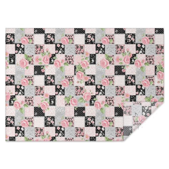 Pioneer Flower Floral Print Pattern Rectangle Tablecloth 60"x84", Waterproof Polyester Table Cloth, Wipeable Spillproof for Dining Camping Indoor Outdoor