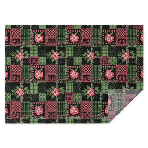 Pioneer Flower Floral Print Pattern Rectangle Tablecloth 60"x84", Waterproof Polyester Table Cloth, Wipeable Spillproof for Dining Camping Indoor Outdoor