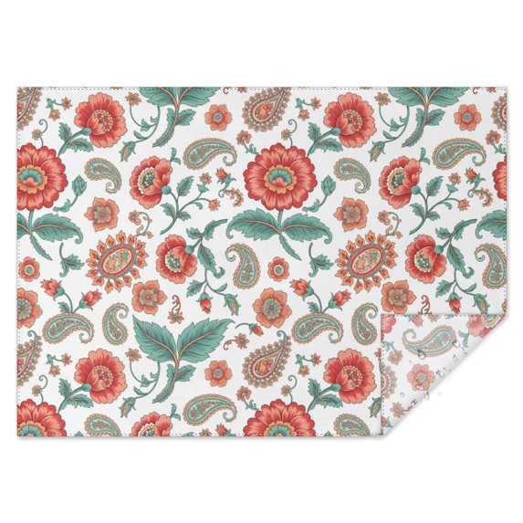 Pioneer Flower Floral Print Pattern Rectangle Tablecloth 60"x84", Waterproof Polyester Table Cloth, Wipeable Spillproof for Dining Camping Indoor Outdoor