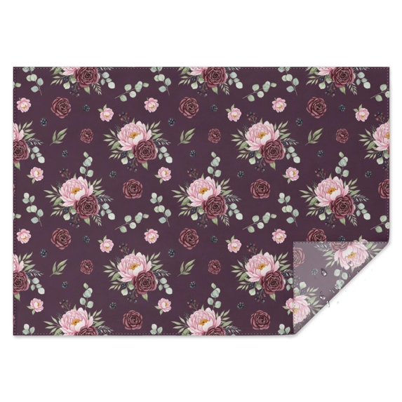 Pioneer Flower Floral Print Pattern Rectangle Tablecloth 60"x84", Waterproof Polyester Table Cloth, Wipeable Spillproof for Dining Camping Indoor Outdoor