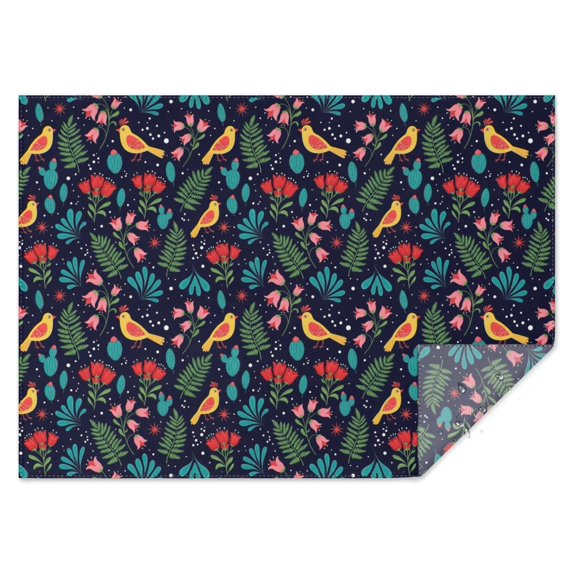 Pioneer Flower Floral Print Pattern Rectangle Tablecloth 60"x84", Waterproof Polyester Table Cloth, Wipeable Spillproof for Dining Camping Indoor Outdoor
