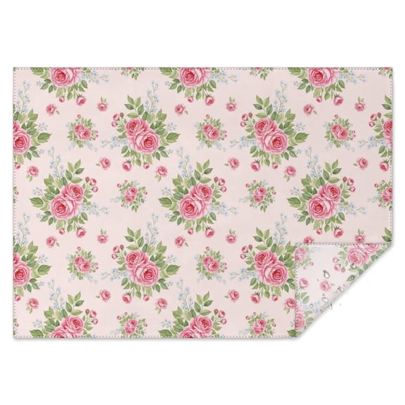 Pioneer Flower Floral Print Pattern Rectangle Tablecloth 60"x84", Waterproof Polyester Table Cloth, Wipeable Spillproof for Dining Camping Indoor Outdoor