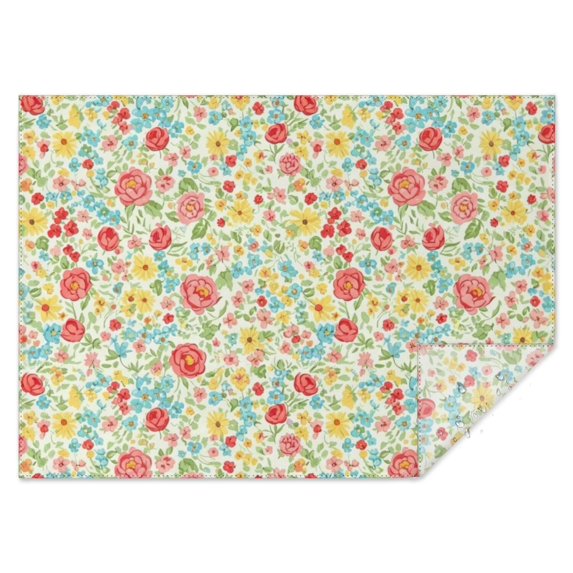 Pioneer Flower Floral Print Pattern Rectangle Tablecloth 60"x84", Waterproof Polyester Table Cloth, Wipeable Spillproof for Dining Camping Indoor Outdoor