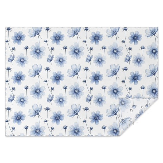 Pioneer Flower Floral Print Pattern Rectangle Tablecloth 60"x84", Waterproof Polyester Table Cloth, Wipeable Spillproof for Dining Camping Indoor Outdoor