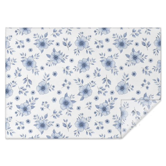 Pioneer Flower Floral Print Pattern Rectangle Tablecloth 60"x84", Waterproof Polyester Table Cloth, Wipeable Spillproof for Dining Camping Indoor Outdoor