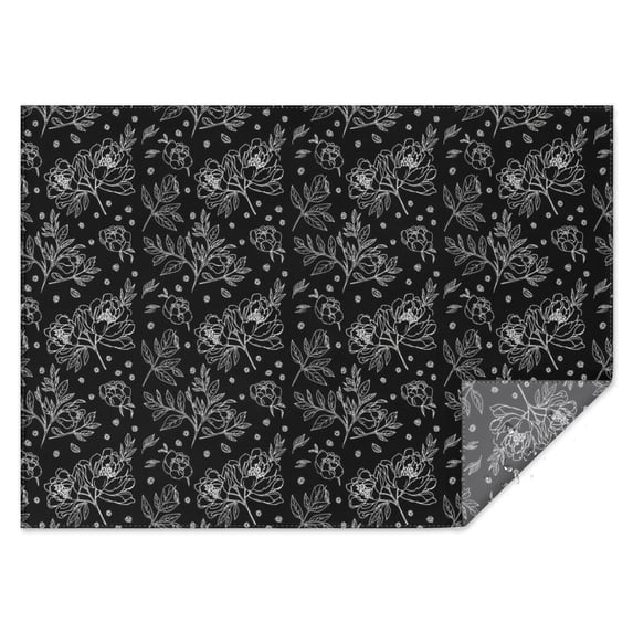 Pioneer Flower Floral Print Pattern Rectangle Tablecloth 60"x84", Waterproof Polyester Table Cloth, Wipeable Spillproof for Dining Camping Indoor Outdoor