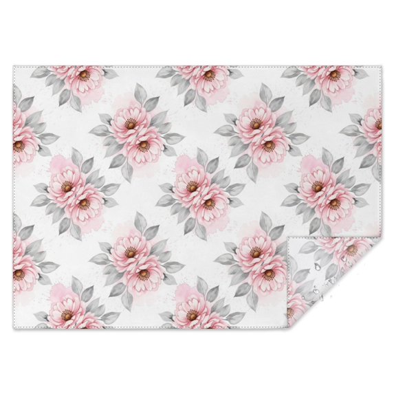 Pioneer Flower Floral Print Pattern Rectangle Tablecloth 60"x84", Waterproof Polyester Table Cloth, Wipeable Spillproof for Dining Camping Indoor Outdoor