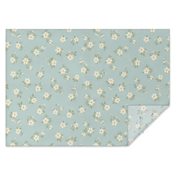 Pioneer Flower Floral Print Pattern Rectangle Tablecloth 60"x84", Waterproof Polyester Table Cloth, Wipeable Spillproof for Dining Camping Indoor Outdoor