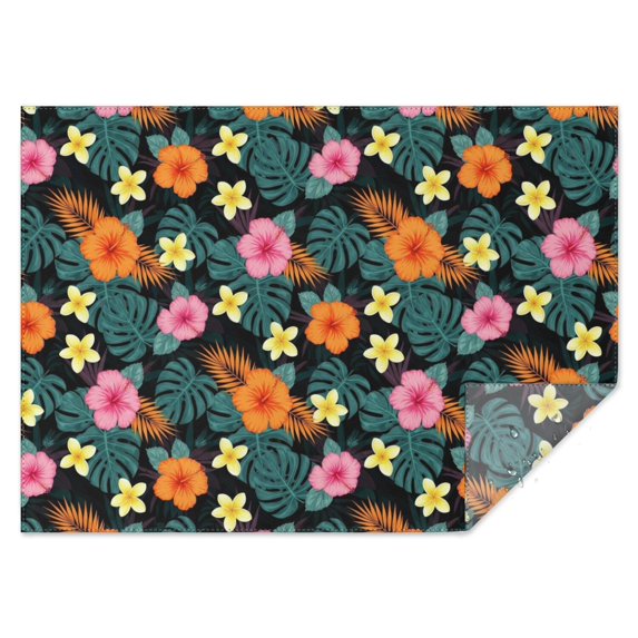Pioneer Flower Floral Print Pattern Rectangle Tablecloth 60"x84", Waterproof Polyester Table Cloth, Wipeable Spillproof for Dining Camping Indoor Outdoor
