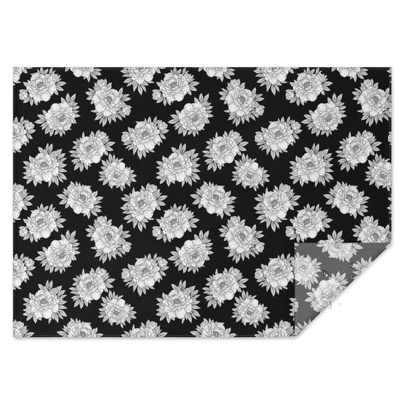 Pioneer Flower Floral Print Pattern Rectangle Tablecloth 60"x84", Waterproof Polyester Wipeable Spillproof Table Cover for Dining Camping Indoor and Outdoor Use