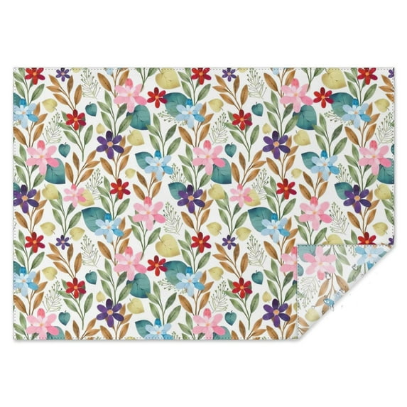 Pioneer Flower Floral Print Pattern Rectangle Tablecloth 60x84in,Waterproof Polyester Rectangle Table Cloth, Wipeable Spillproof Polyester Tablecloth for Dining, Camping, Indoor and Outdoor