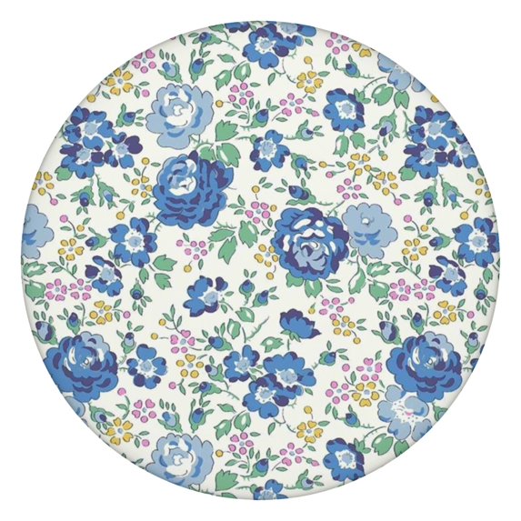 Pioneer Flower Floral Print Pattern Round Fitted Tablecloth with Elastic Edge,Dining Table Cover Waterproof,Outdoor Round Tablecloth for Camping,Dining,Indoor and Outdoor