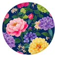 thumbnail image 1 of Pioneer Flower Floral Print Pattern Round Fitted Tablecloth with Elastic Edge,Dining Table Cover Waterproof,Outdoor Round Tablecloth for Camping,Dining,Indoor and Outdoor, 1 of 7