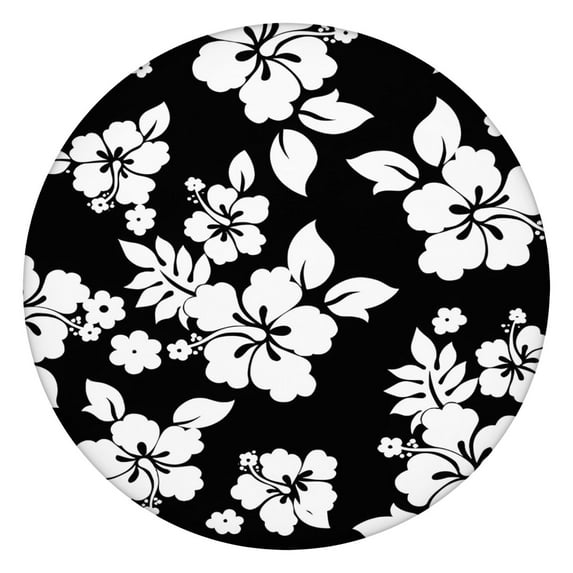 Pioneer Flower Floral Print Pattern Round Fitted Tablecloth with Elastic Edge,Dining Table Cover Waterproof,Outdoor Round Tablecloth for Camping,Dining,Indoor and Outdoor