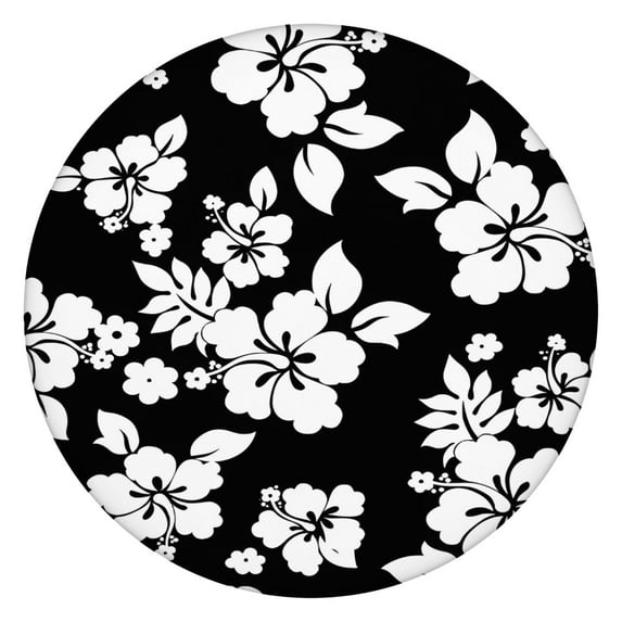 Pioneer Flower Floral Print Pattern Round Fitted Tablecloth with Elastic Edge,Dining Table Cover Waterproof,Outdoor Round Tablecloth for Camping,Dining,Indoor and Outdoor