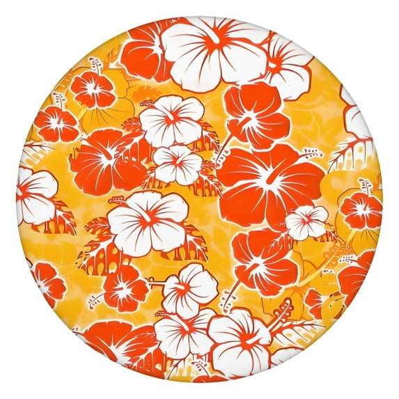 Pioneer Flower Floral Print Pattern Round Fitted Tablecloth with Elastic Edge,Dining Table Cover Waterproof,Outdoor Round Tablecloth for Camping,Dining,Indoor and Outdoor