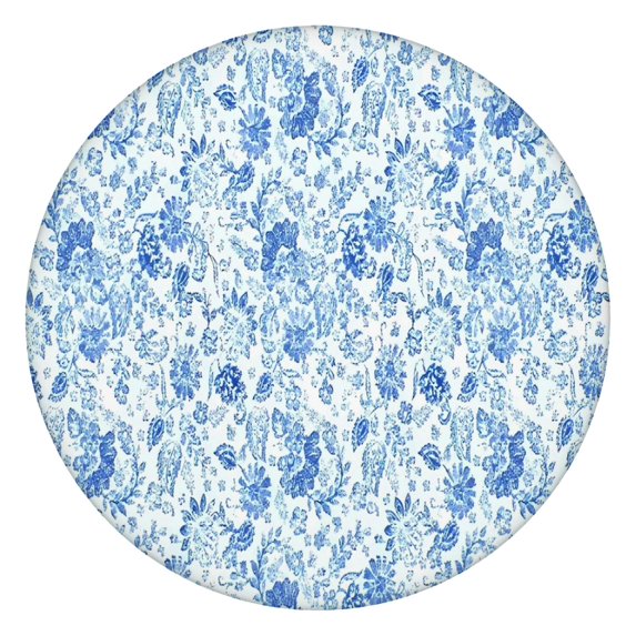 Pioneer Flower Floral Print Pattern Round Fitted Tablecloth with Elastic Edge,Dining Table Cover Waterproof,Outdoor Round Tablecloth for Camping,Dining,Indoor and Outdoor