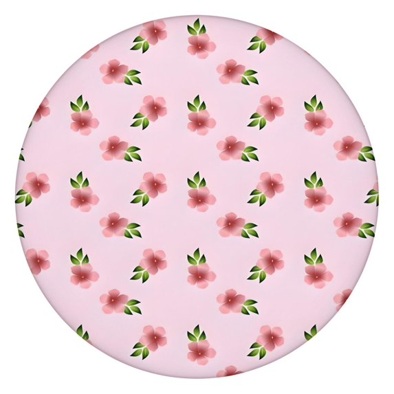 Pioneer Flower Floral Print Pattern Round Fitted Tablecloth with Elastic Edge,Dining Table Cover Waterproof,Outdoor Round Tablecloth for Camping,Dining,Indoor and Outdoor
