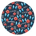 thumbnail image 1 of Pioneer Flower Floral Print Pattern Round Fitted Tablecloth with Elastic Edge,Dining Table Cover Waterproof,Outdoor Round Tablecloth for Camping,Dining,Indoor and Outdoor, 1 of 7