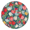 thumbnail image 1 of Pioneer Flower Floral Print Pattern Round Fitted Tablecloth with Elastic Edge,Dining Table Cover Waterproof,Outdoor Round Tablecloth for Camping,Dining,Indoor and Outdoor, 1 of 7