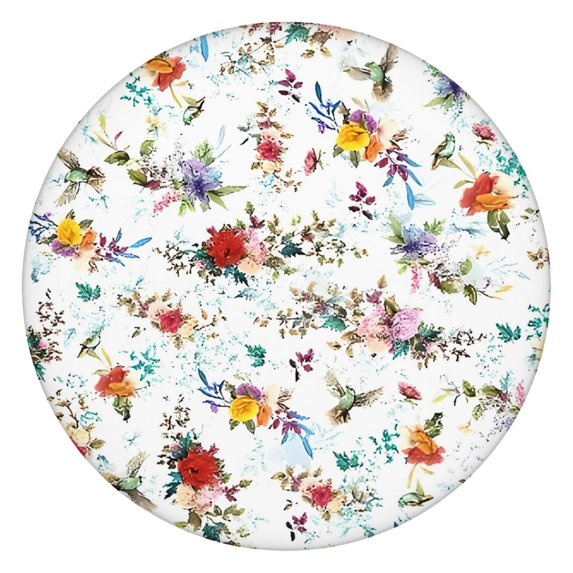 Pioneer Flower Floral Print Pattern Round Fitted Tablecloth with Elastic Edge,Dining Table Cover Waterproof,Outdoor Round Tablecloth for Camping,Dining,Indoor and Outdoor