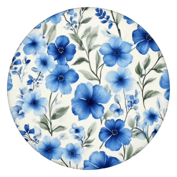 Pioneer Flower Floral Print Pattern Round Fitted Tablecloth with Elastic Edge,Dining Table Cover Waterproof,Outdoor Round Tablecloth for Camping,Dining,Indoor and Outdoor