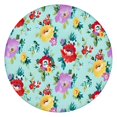 thumbnail image 1 of Pioneer Flower Floral Print Pattern Round Fitted Tablecloth with Elastic Edge,Dining Table Cover Waterproof,Outdoor Round Tablecloth for Camping,Dining,Indoor and Outdoor, 1 of 7