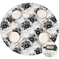 thumbnail image 1 of Pioneer Flower Floral Print Pattern Round Fitted Tablecloth with Elastic Edge, Waterproof Dining Table Cover for Indoor Outdoor Camping and Daily Use, 1 of 6