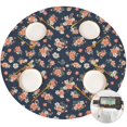 thumbnail image 1 of Pioneer Flower Floral Print Pattern Round Fitted Tablecloth with Elastic Edge, Waterproof Dining Table Cover for Indoor Outdoor Camping and Daily Use, 1 of 6