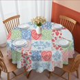 thumbnail image 1 of Pioneer Flower Floral Print Pattern Round Tablecloth 60 X 60 Inch, Wrinkle Resistant Wipeable Table Cloth for Kitchen Dining Picnic Patio Party, 1 of 6