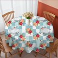 thumbnail image 1 of Pioneer Flower Floral Print Pattern Round Tablecloth 60 X 60 Inch, Wrinkle Resistant Wipeable Table Cloth for Kitchen Dining Picnic Patio Party, 1 of 6