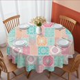 thumbnail image 1 of Pioneer Flower Floral Print Pattern Round Tablecloth 60 X 60 Inch, Wrinkle Resistant Wipeable Table Cloth for Kitchen Dining Picnic Patio Party, 1 of 6