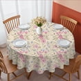 thumbnail image 1 of Pioneer Flower Floral Print Pattern Round Tablecloth 60 X 60 Inch, Wrinkle Resistant Wipeable Table Cloth for Kitchen Dining Picnic Patio Party, 1 of 6