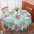 thumbnail image 1 of Pioneer Flower Floral Print Pattern Round Tablecloth 60 X 60 Inch, Wrinkle Resistant Wipeable Table Cloth for Kitchen Dining Picnic Patio Party, 1 of 6