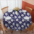 thumbnail image 1 of Pioneer Flower Floral Print Pattern Round Tablecloth 60 X 60 Inch, Wrinkle Resistant Wipeable Table Cloth for Kitchen Dining Picnic Patio Party, 1 of 6