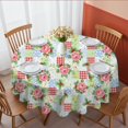 thumbnail image 1 of Pioneer Flower Floral Print Pattern Round Tablecloth 60 X 60 Inch, Wrinkle Resistant Wipeable Table Cloth for Kitchen Dining Picnic Patio Party, 1 of 6