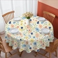thumbnail image 1 of Pioneer Flower Floral Print Pattern Round Tablecloth 60 X 60 Inch, Wrinkle Resistant Wipeable Table Cloth for Kitchen Dining Picnic Patio Party, 1 of 6