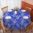 thumbnail image 1 of Pioneer Flower Floral Print Pattern Round Tablecloth 60 X 60 Inch, Wrinkle Resistant Wipeable Table Cloth for Kitchen Dining Picnic Patio Party, 1 of 6