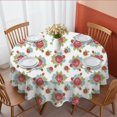 thumbnail image 1 of Pioneer Flower Floral Print Pattern Round Tablecloth 60 X 60 Inch, Wrinkle Resistant Wipeable Table Cloth for Kitchen Dining Picnic Patio Party, 1 of 6