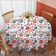 thumbnail image 1 of Pioneer Flower Floral Print Pattern Round Tablecloth 60 X 60 Inch, Wrinkle Resistant Wipeable Table Cloth for Kitchen Dining Picnic Patio Party, 1 of 6