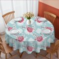 thumbnail image 1 of Pioneer Flower Floral Print Pattern Round Tablecloth 60 X 60 Inch, Wrinkle Resistant Wipeable Table Cloth for Kitchen Dining Picnic Patio Party, 1 of 6