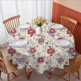 thumbnail image 1 of Pioneer Flower Floral Print Pattern Round Tablecloth 60 X 60 Inch, Wrinkle Resistant Wipeable Table Cloth for Kitchen Dining Picnic Patio Party, 1 of 6