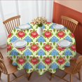 thumbnail image 1 of Pioneer Flower Floral Print Pattern Round Tablecloth 60 X 60 Inch, Wrinkle Resistant Wipeable Table Cloth for Kitchen Dining Picnic Patio Party, 1 of 6