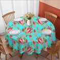 thumbnail image 1 of Pioneer Flower Floral Print Pattern Round Tablecloth 60 X 60 Inch, Wrinkle Resistant Wipeable Table Cloth for Kitchen Dining Picnic Patio Party, 1 of 6