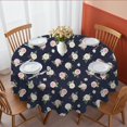 thumbnail image 1 of Pioneer Flower Floral Print Pattern Round Tablecloth 60 X 60 Inch, Wrinkle Resistant Wipeable Table Cloth for Kitchen Dining Picnic Patio Party, 1 of 6