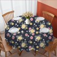 thumbnail image 1 of Pioneer Flower Floral Print Pattern Round Tablecloth 60 X 60 Inch, Wrinkle Resistant Wipeable Table Cloth for Kitchen Dining Picnic Patio Party, 1 of 6