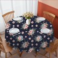 thumbnail image 1 of Pioneer Flower Floral Print Pattern Round Tablecloth 60 X 60 Inch, Wrinkle Resistant Wipeable Table Cloth for Kitchen Dining Picnic Patio Party, 1 of 6