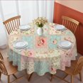 thumbnail image 1 of Pioneer Flower Floral Print Pattern Round Tablecloth 60 X 60 Inch, Wrinkle Resistant Wipeable Table Cloth for Kitchen Dining Picnic Patio Party, 1 of 6