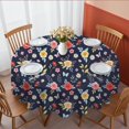 thumbnail image 1 of Pioneer Flower Floral Print Pattern Round Tablecloth 60 X 60 Inch, Wrinkle Resistant Wipeable Table Cloth for Kitchen Dining Picnic Patio Party, 1 of 6